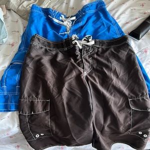 2 Pairs Cargo Swim Trunks - Small